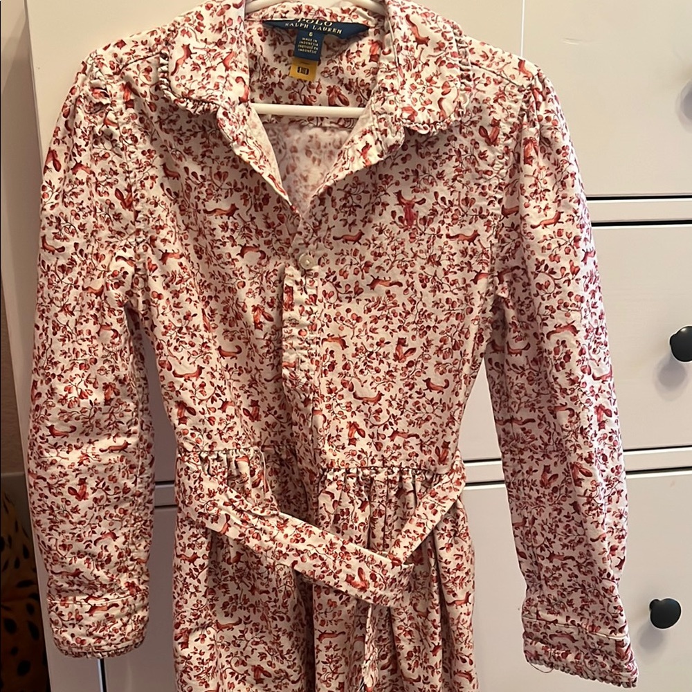 Red and White Floral Print Dress